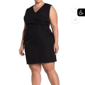Alexia Admor KYLIE V Neck Dress black 1x NWOT